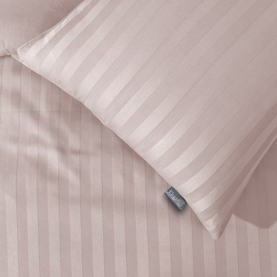 Eleganzzz Dekbedovertrek Uni - Blush - Dekbedovertrek 240x200/220cm - Satijnstreep / Satijn Streep - Hotel Kwaliteit Satin Stripe - Dekbedovertrekken van Merkloos — afbeelding 2
