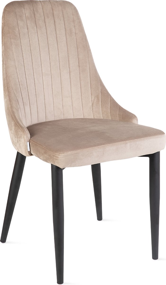 HOMLA - Stoel - Velours - Beige - 45x45x90 cm