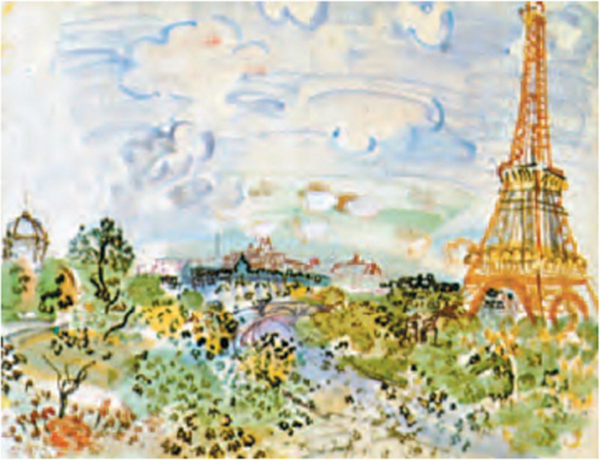 Catch Projecten Raoul Dufy - Eiffeltoren - Kunstposter - 60x80 cm Multicolor