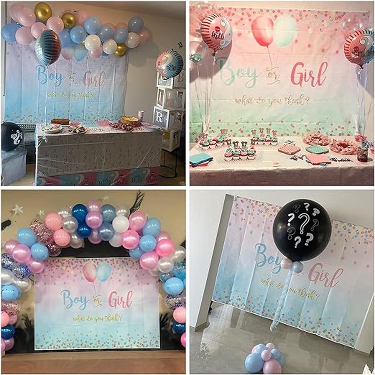 Gender Reveal Feestartikelen, 10 gasten Baby Gender Reveal Decoratie & Serviesset - Gender Reveal Borden Servetten Tafelkleed & Jongen of Meisje Ballonnen Banner Photobooth Rekwisieten etc Gender Reveal Feestartikelen, 10 gasten Baby Gender Reveal Decoratie & Serviesset - Gender Reveal Borden Servetten Tafelkleed & Jongen of Meisje Ballonnen Banner Photobooth Rekwisieten etc