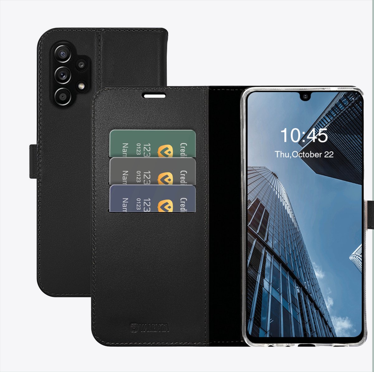 Valenta Book Case - Leer - Samsung Galaxy A13 4G - Zwart