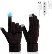 Gants chauffants USB pour hommes et femmes, gants chauffants tricotés à doigt complet, mitaines chauffantes à température réglable, chauffe-mains lavables, cadeau d'hiver chaud, Zwart.