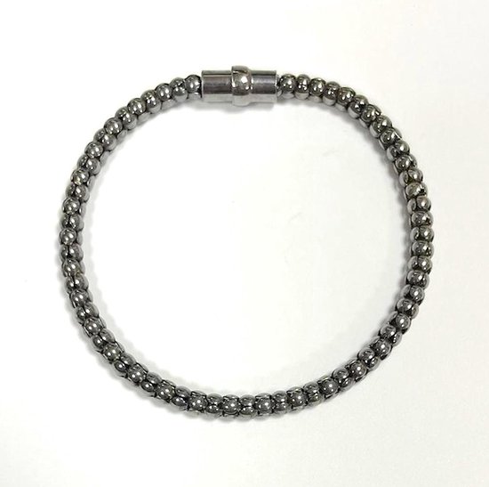 Armband met magneetsluiting - 925 Sterling zilver - Donkerder zilver - 18.5 Centimeter - Damesdingetjes