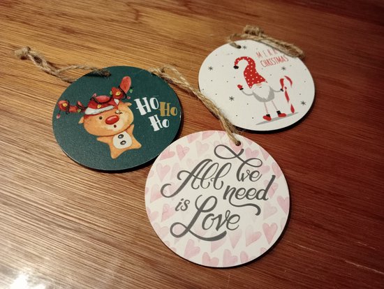 32 stuks kerstboom hangers hout, kerstboomversiering rendier, houten