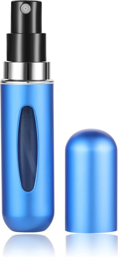 Foto: Cmj parfum verstuiver blauw 5ml lipstickformaat navulbaar handig voor onderweg luxe