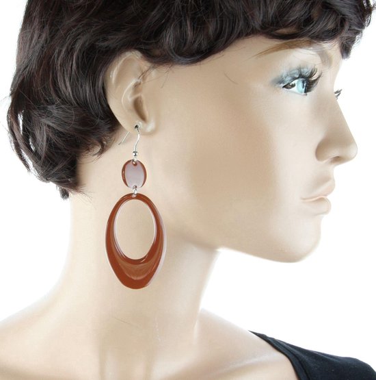 Boucles d'oreilles ovales colorées Behave