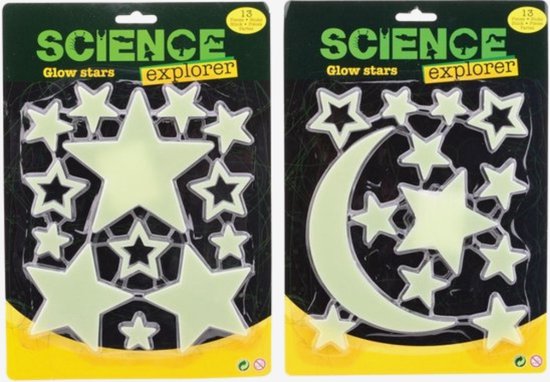 Glow In The Dark Stars - Sterren - Sterrenhemel - Glow In The Dark Stickers - Plafond Sterren - Science Explorer - Glow In The Dark Sterren Plafond - Wanddecoratie - Sterrenhemel - Glow In The Dark Stickers - Nachtlampje - Universum - Sterren - Maan