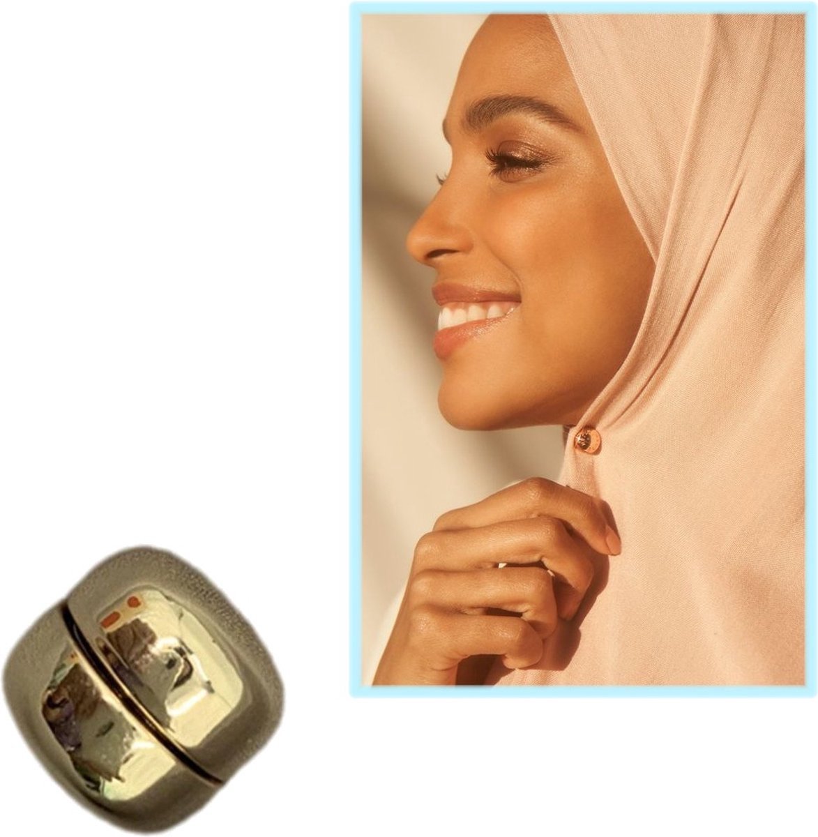 Jumada's - Gouden hoofddoek Magneet - 12mm Goud - Magnetische Broche - Magneet Broche - Sjaal - Hijab - Abaya