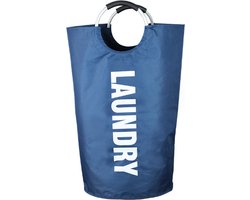 Wasmand - Waszak - Laundry basket - Opvouwbaar - 81L - Blauw