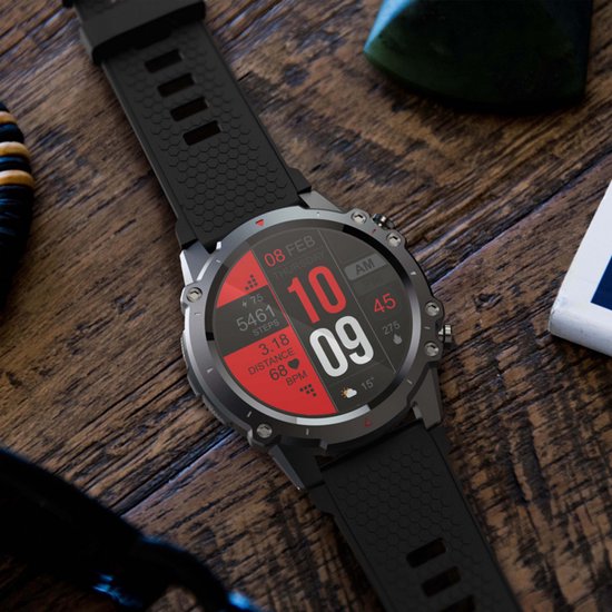 Cinturio Explorer Smartwatch - HD Scherm - Met twee bandjes - Voor heren en voor dames met bel functie hartslagmeter stopwatch whatsapp meldingen en veel sportfuncties etc.etc. Voor iOS en Android - Cinturio
