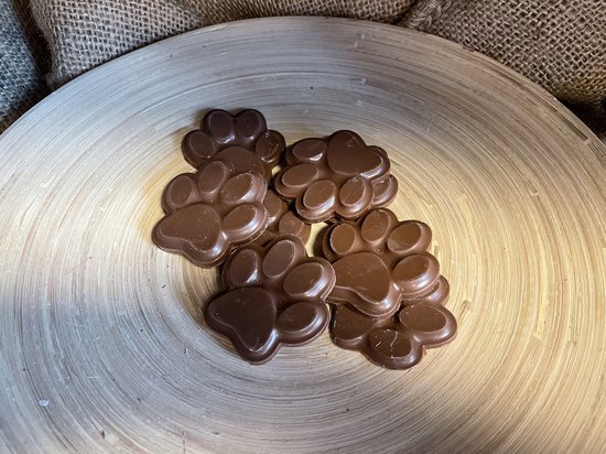 Chocolade in de vorm van een dierenpoot - hond - 16 stuks - Melk chocolade