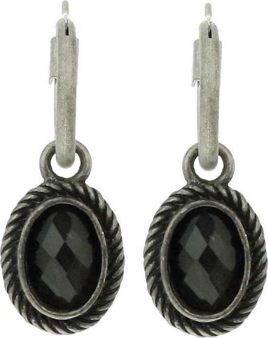 Boucles d'oreilles Behave - vintage - boucles d'oreilles femme - noir - 2,8 cm