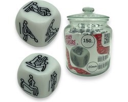 Dobbelsteen Wit Met Erotische Standjes Mega Pot 150 Stuks