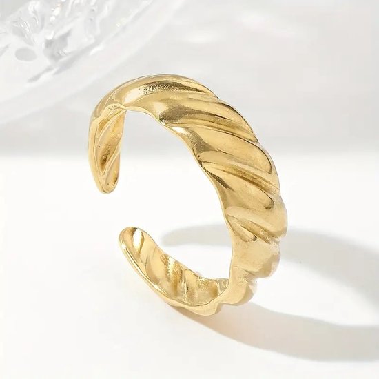 18K Gold Plated Croissant Style Ring