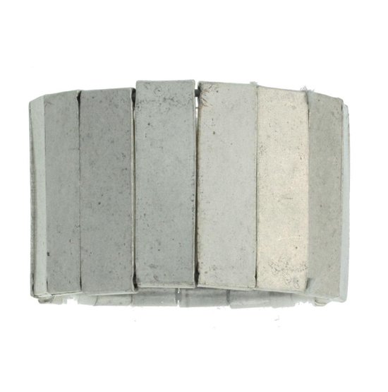 Vintage mat zilverkleurige armband met rechthoekige schakels, 18 cm.
