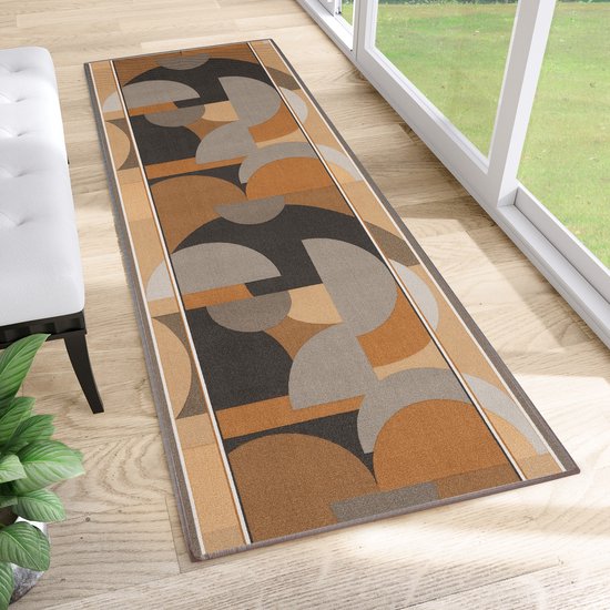 Tapiso – tapis de couloir en caoutchouc antidérapant, marron, Beige, pour couloir, salon, taille 100x250