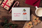 10x Engelse kerstkaarten (A6 formaat) - kerst kaarten om te versturen - kaartjes met tekst - luxe kerstkaarten - feestdagenkaarten - kerstkaart - wenskaarten - kerst - hond - honden - dieren