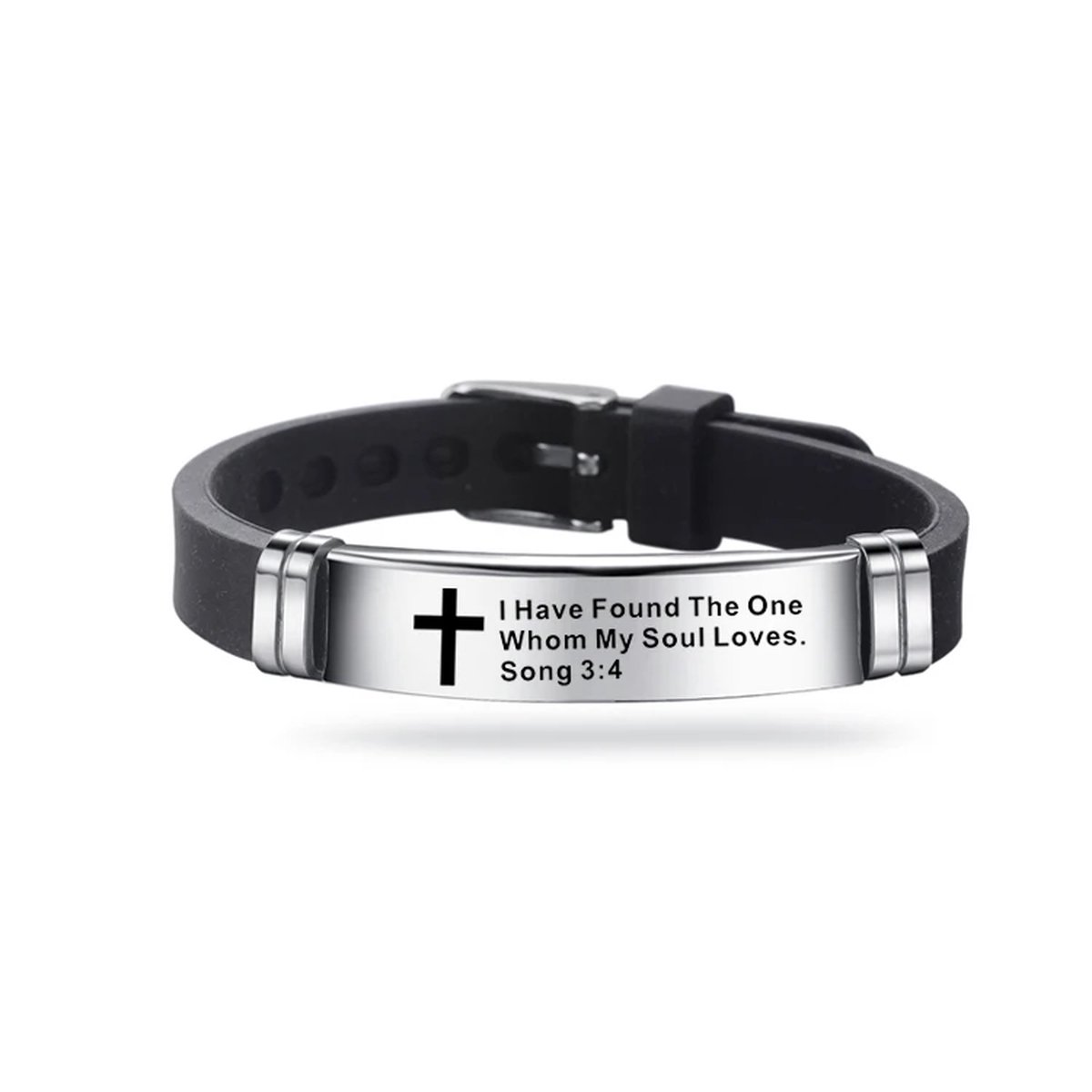 Christuals - Christelijke armband - Unisex - Zilver- I have found The One whom my souls loves - Hooglied 3 : 4