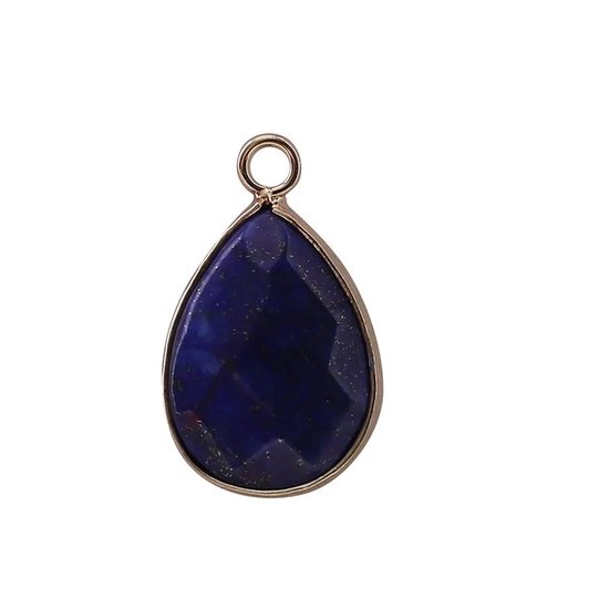 Flows - Lapis Lazuli Pendant Ketting - Blauw - Edelsteen Ketting