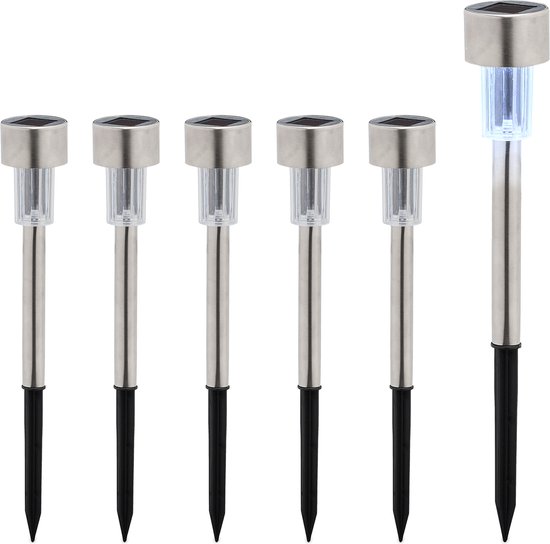 Set de lampes solaires Relaxdays - Lampe de jardin LED - Lampe solaire d'extérieur - Éclairage de jardin - Pack de 6