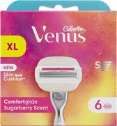 Gillette Venus Comfortglide Sugarberry Navulmesjes Voor Vrouwen, 6 stuks, 5 Mesjes Voor Een Gladde Scheerbeurt En Een Zachte Huid