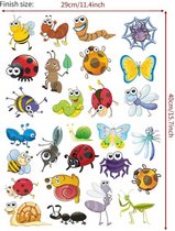 Raamsticker - Insecten Cartoon - Kinderkamer - Raamdecoratie - Statisch - Raamfolie - Zelfklevend - Sticker - 2 vellen
