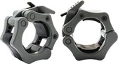 MJ Sports Premium Jaw Collars - Halterstangsluiters - Lock Jaw Collar Set - Olympische Barbell - Fitness - Set van 2 - 50mm - Grijs