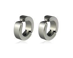 Plux Fashion Classic Clips Oorbellen - Zilver - 8mm - Stainless Steel - Heren - Dames - Sieraden – Zilveren Oorbellen - Classic Clips Earrings - Oorbel - HipHop Oorbellen - Sieraden Cadeau - Luxe Style - Duurzame Kwaliteit - Kerst - Black Friday