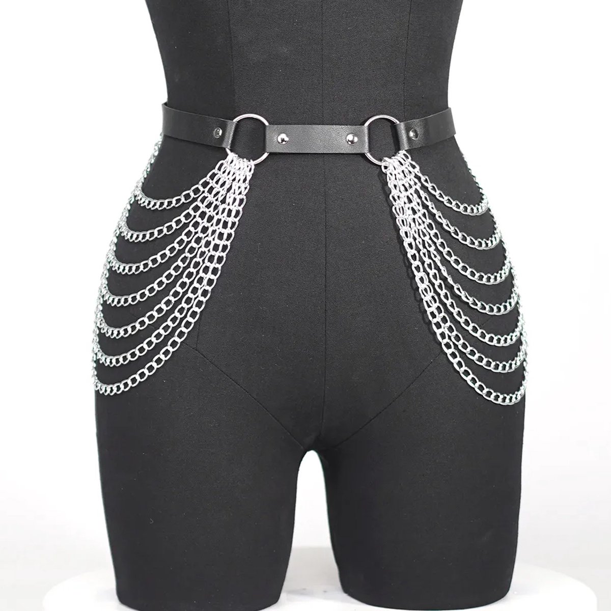 Goedkoopste Bodychain heup harnas - Open kruis - Festival - Feest - BDSM - Rollenspel - Verstelbaar - RVS