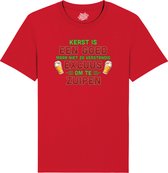 Kerst is een goed excuus om te zuipen - Foute kersttrui cadeau - Dames / Heren / Unisex Bier en Alcohol Kleding - Grappige Feestdagen Kleren - Unisex T-Shirt - Rood - Maat XXL