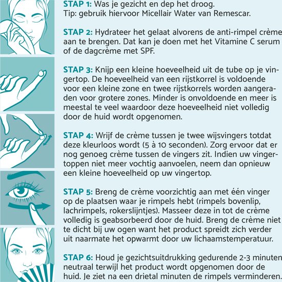 Remescar Instant Rimpel Corrector OUDE VERSIE - Anti Rimpel Crème voor vrouwen en mannen, Anti Aging en Anti Rimpel voor vermindering van rimpels en fijne lijntjes, 8 ml voor 180 applicaties