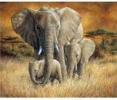 Peinture Diamond – 3 éléphants – 50x40 cm – pierres carrées