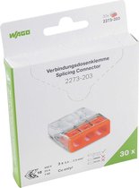 WAGO® Mini pince à souder 3x 3x0,5-2,5mm² - 2273-203 - 30 pièces sous blister
