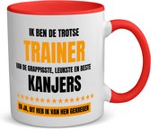 Akyol - trotse trainer koffiemok - theemok - rood - Trainer - een trainer - sport - verjaardagscadeau - cadeau voor trainer - 350 ML inhoud