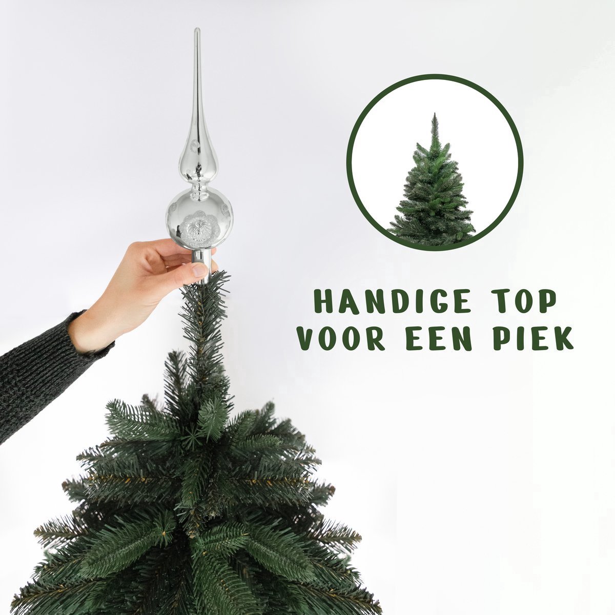 DiversePine Volle Kunstkerstboom 210 cm - Stevige kerstboom - Metalen voet - Snel opgezet - 30 Jaar