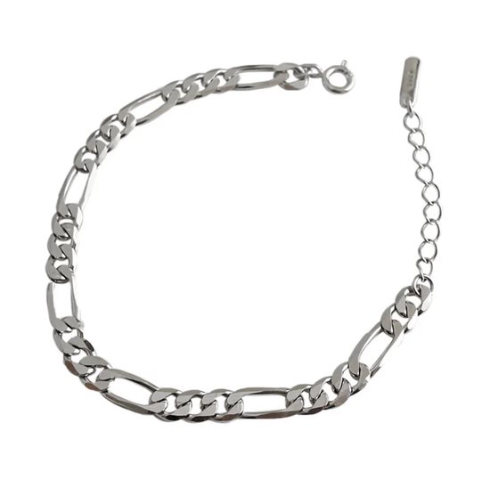 Schakel armband - dames - zilverkleurig - stoere armband - cadeau voor vrouw - Liefs Jade