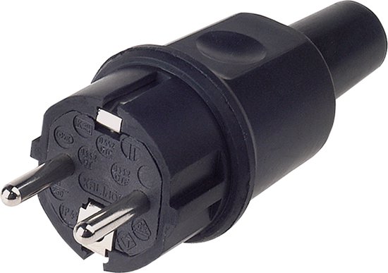 Bachmann 913.169 Fiche avec contact de terre Caoutchouc Massief 250 V Zwart IP44, IP20
