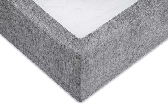 ZO! Home Lino katoen hoeslaken antraciet - lits-jumeaux (180x210/220) - rondom elastiek - prachtige uitstraling — afbeelding 3
