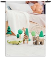 Mezo Wandkleed Kinderspeelgoed Rechthoek Verticaal - Kinderkamer - Baby cadeau - Babykamer M (125 X 90 CM) - Wandkleden - Met roedes