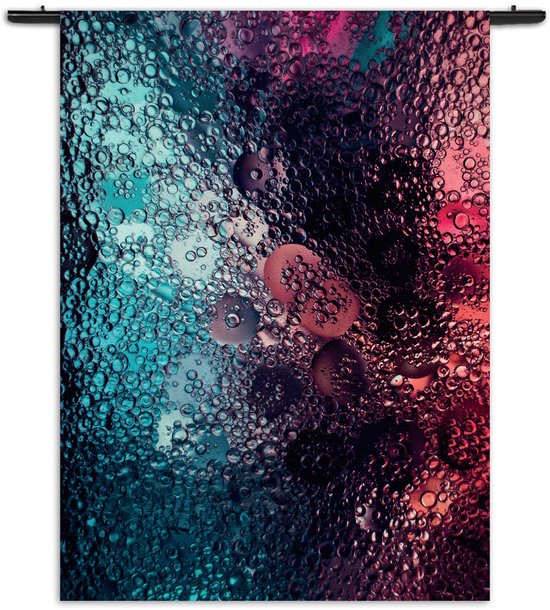 Velours Wandkleed Bubbles Art Rechthoek Verticaal M (125 X 90 CM) - Wandkleden - Met roedes