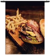 Mezo Wandkleed Burger Plank Rechthoek Verticaal XL (210 X 150 CM) - Wandkleden - Met roedes