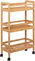 5Five Keukentrolley - bruin - bamboe hout - 80 x 45 x 22 cm - keukenkast