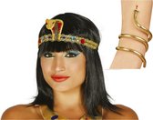 Set d'accessoires de déguisement Cléopâtre - bandeau et bracelet doré - party à thème Egypte