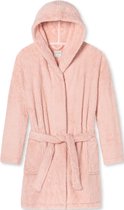 SCHIESSER Essentials badjas - dames kamerjas teddy fleece comfort fit roze - Maat: L