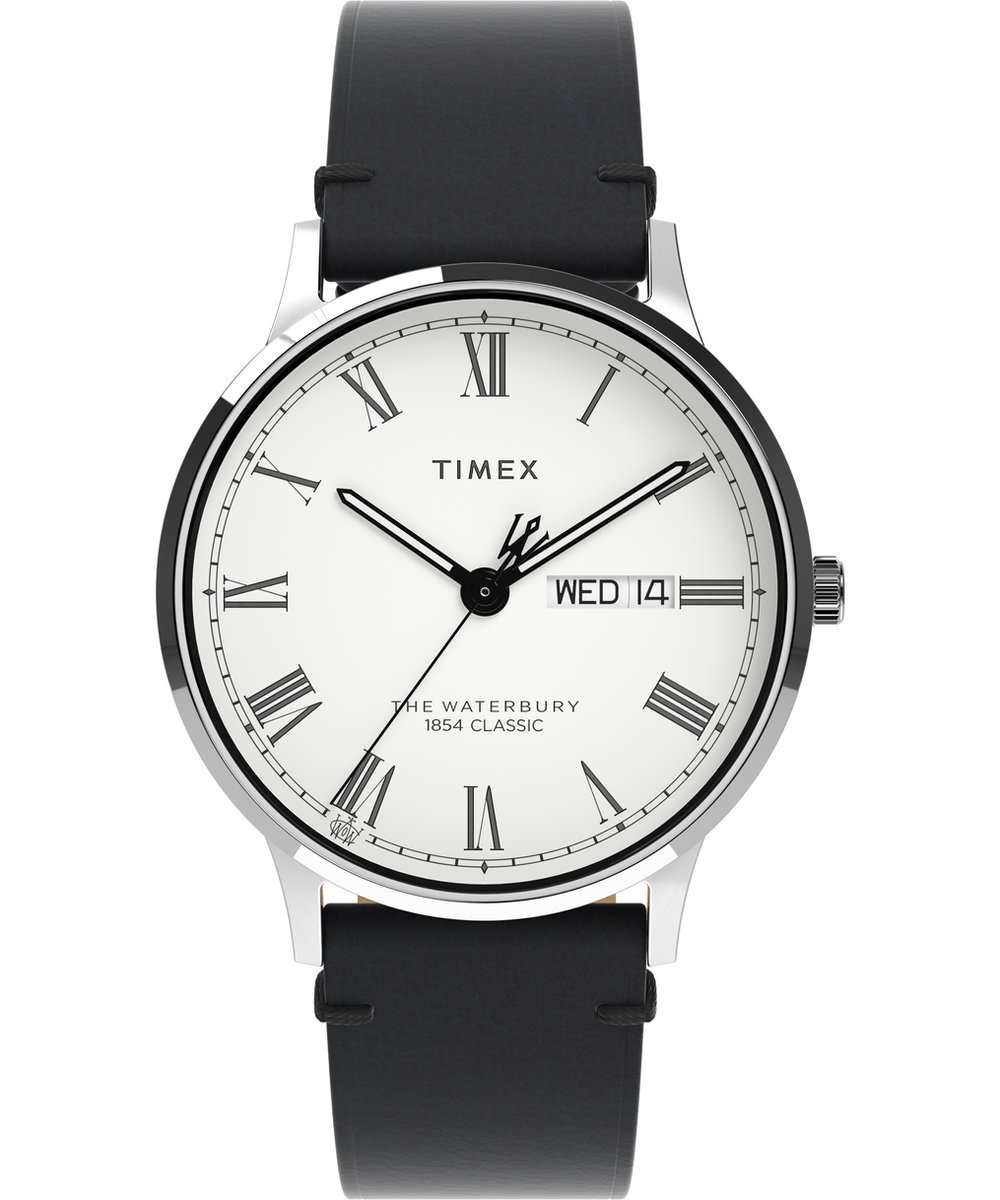 Timex Traditional TW2W15000 Horloge - Leer - Zwart - Ø 40 mm