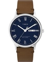 Timex Traditional TW2W14900 Horloge - Leer - Bruin - Ø 40 mm
