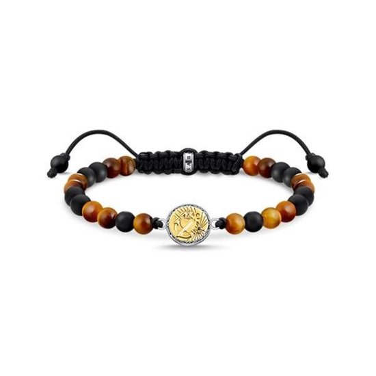 Bracelet Thomas Sabo "Faith, Amour, Espoir " argent bicolore, obsidienne et oeil de tigre A2050-881-7-L22V