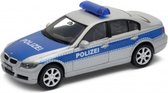 BMW 330i Politie (Zilver) (12 cm) 1/34 Welly {Modelauto - Schaalmodel - Miniatuurauto - Speelgoed | Ambulance Politie Brandweer | Brandweerauto Brandweerwagen Politieauto Politiewagen Ambulancewagen}
