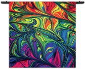 Mezo Wandkleed Verf Kleuren Gemengd Rechthoek Vierkant M (90 X 90 CM) - Wandkleden - Met roedes