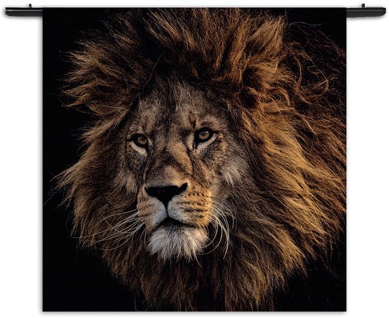 Mezo Wandkleed The Lion Rechthoek Vierkant XXL 180 X 180 CM Mezo Wandkleed The Lion Rechthoek Vierkant XXL 180 X 180 CM